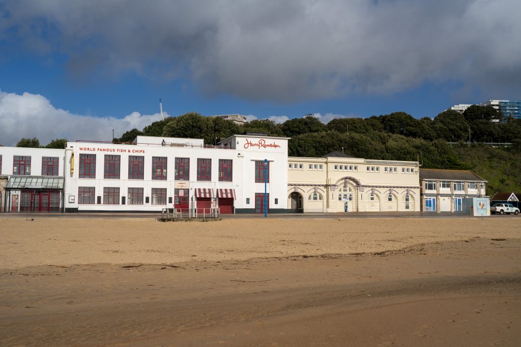 Picture of Harry Ramsden on the beach