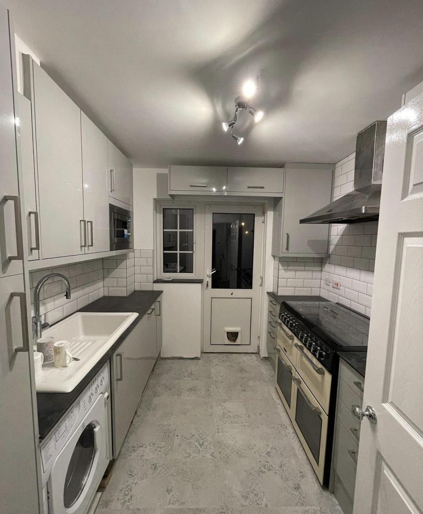 a kitchen renovation we carried out in christchurch. New units and sink installed. Project by The Big Conversion Company.